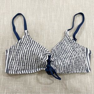 Time and Tru Blue Stripe Bikini Top Size M